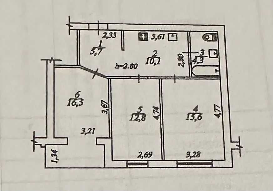 Продажа 3к квартиры 65 кв. м на пр. Слобожанский (Правды)