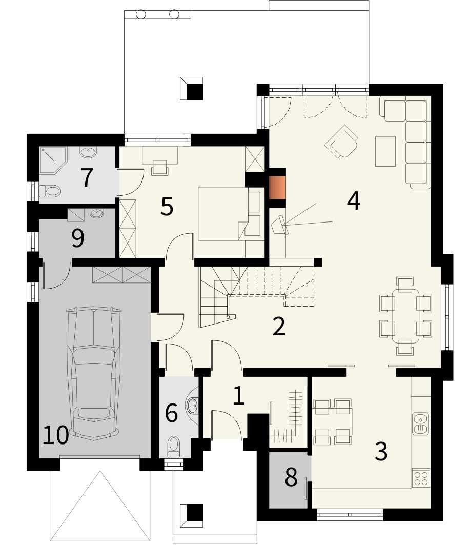 Projekt domu Piasek Pustyni 2 odbice lustrzane