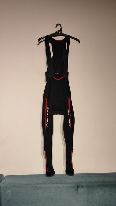 Castelli Sorpasso Rosso Corsa - damskie getry rowerowe na szelkach,