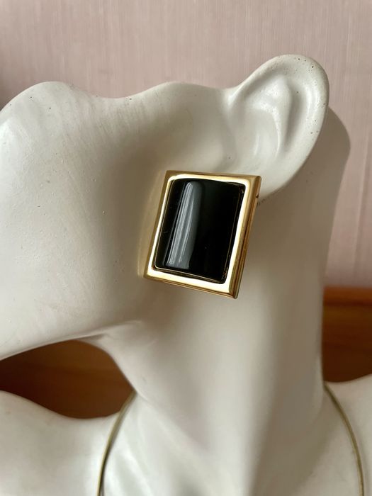 Monet вінтажні сережки чорні золотисті американський вінтаж