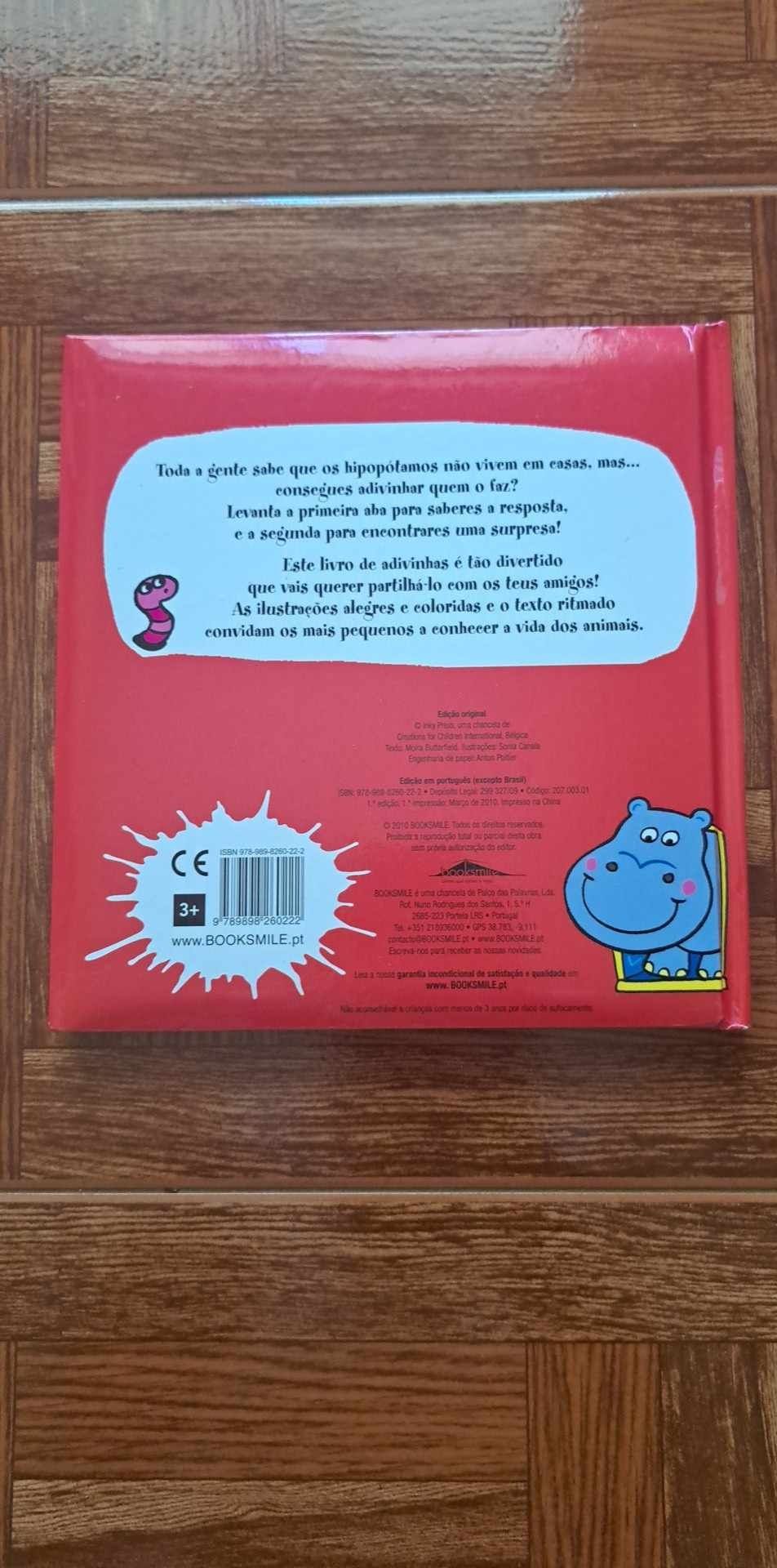 Livro com abas " Os Hipopótamos vivem em Casas?" de Moira Butterfields