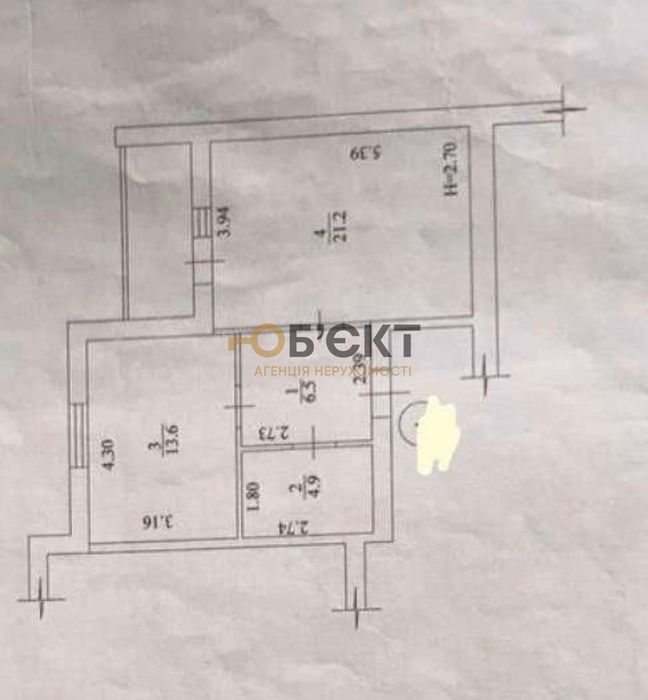 Продаж 1-кімнатної квартири, ЖК Мира-1, 48 м2, м. Масельського