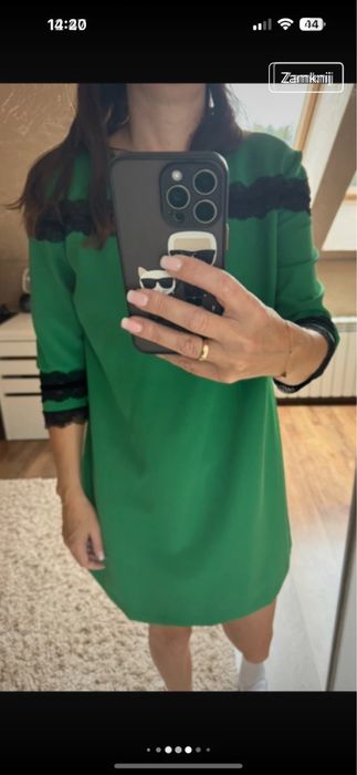 Nowa elegancka zielona sukienka z koronką Reserved rozm 42