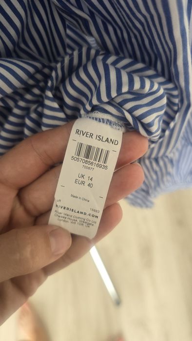 Bawelniana bluzka koszulowa oversize koszula w paski elegancka