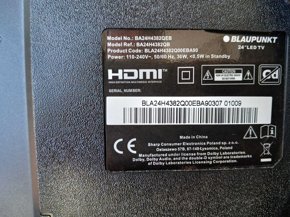 Televisão Blaupunkt 24" Smart LED – Android TV + Suporte de parede