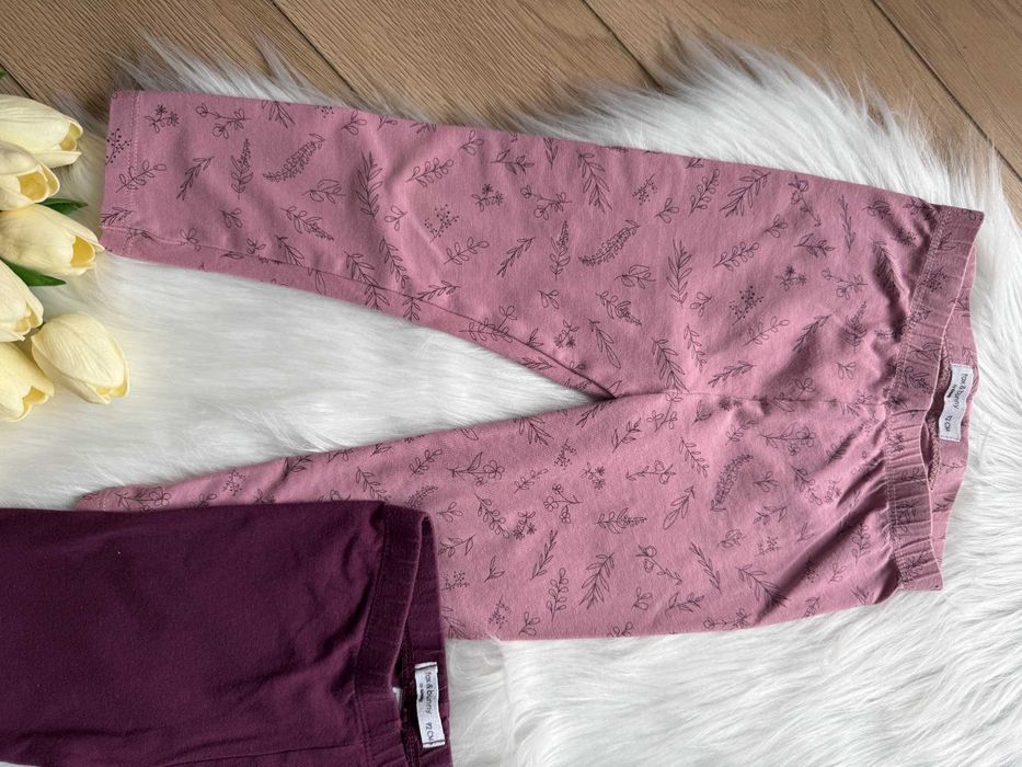 2 pak legginsy ciemno fioletowy mahoń rózowe sinsay r. 92