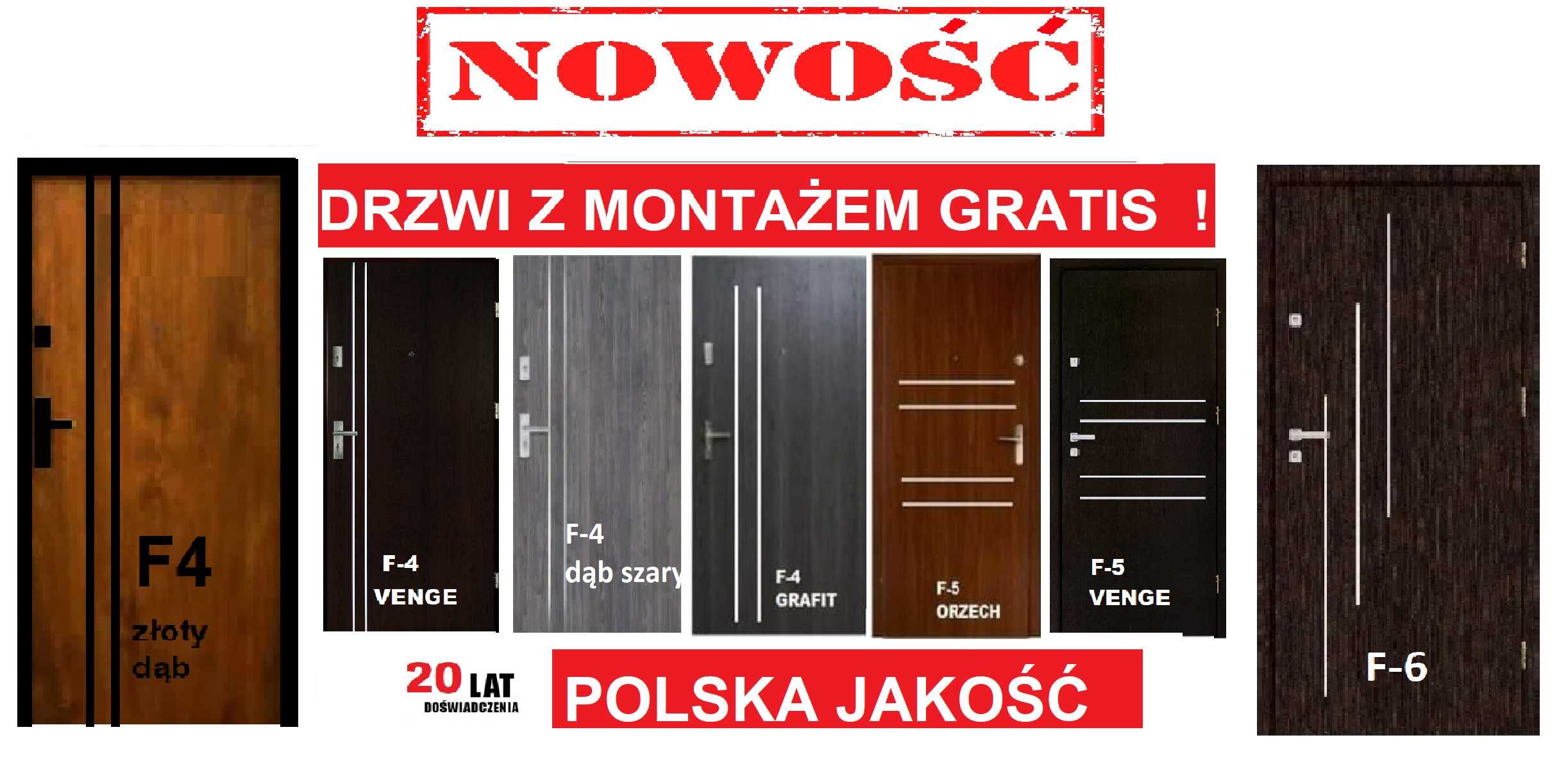 DRZWI zewnętrzne do mieszkania w bloku-WEJŚCIOWE-Montaz gratis !