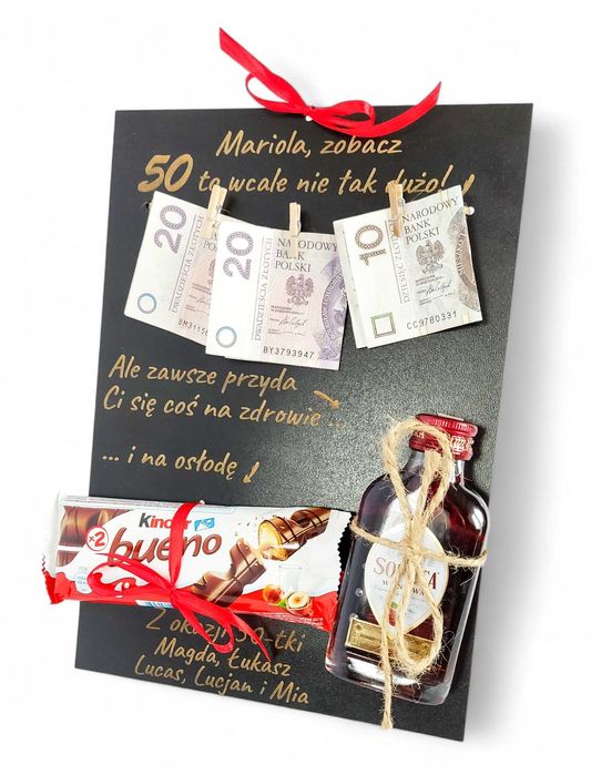 Ramka na pieniądze PREZENT 30 wcale nie tak dużo 40_50_60itd z oparcie