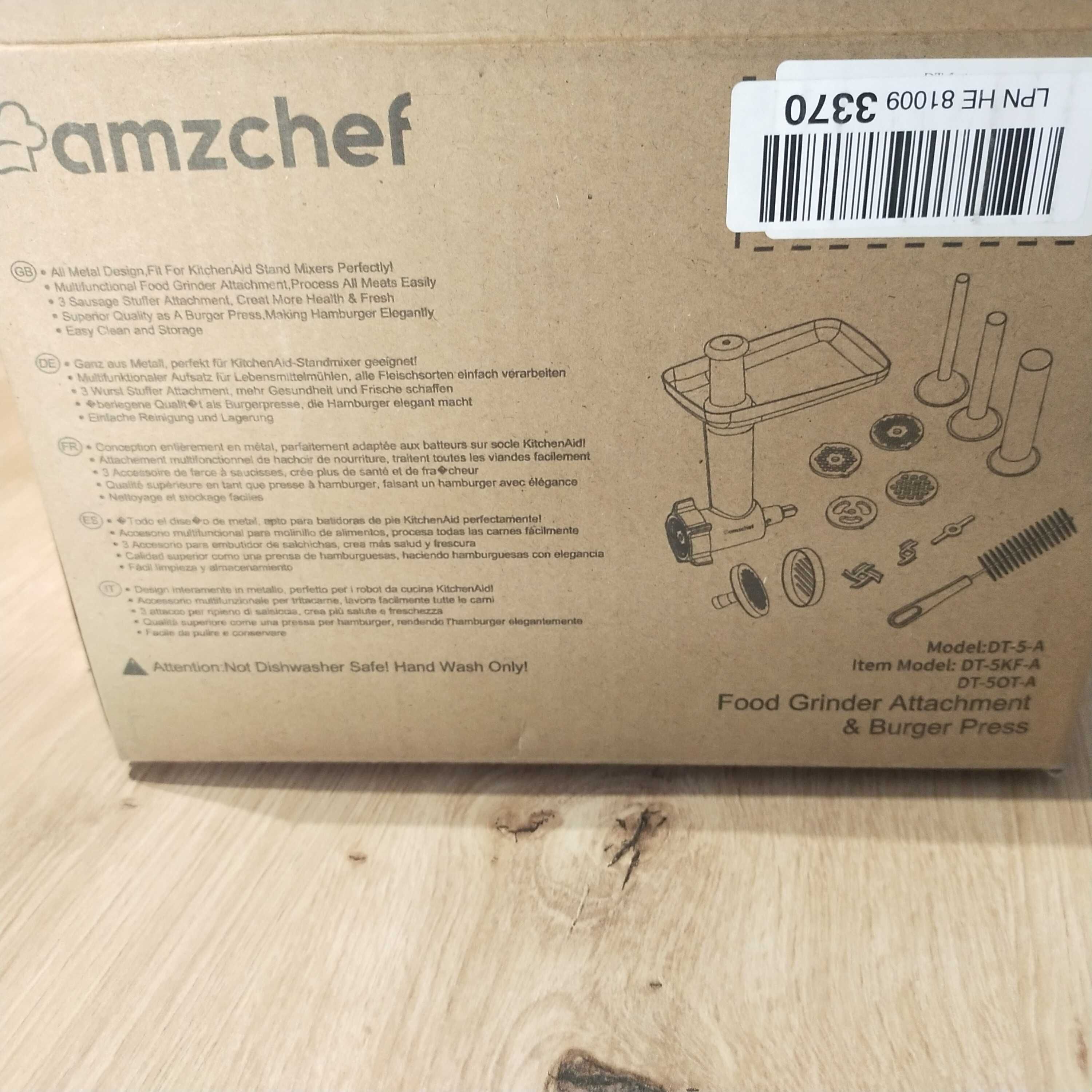AMZCHEF Metalowe Nasadki do Młynka do Zywności KitchenAid