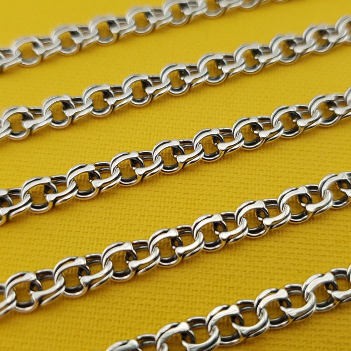 Цепочка срібна 925. Звєно 5 мм Чоловічий срібний ланцюг 50 55 60 65 см