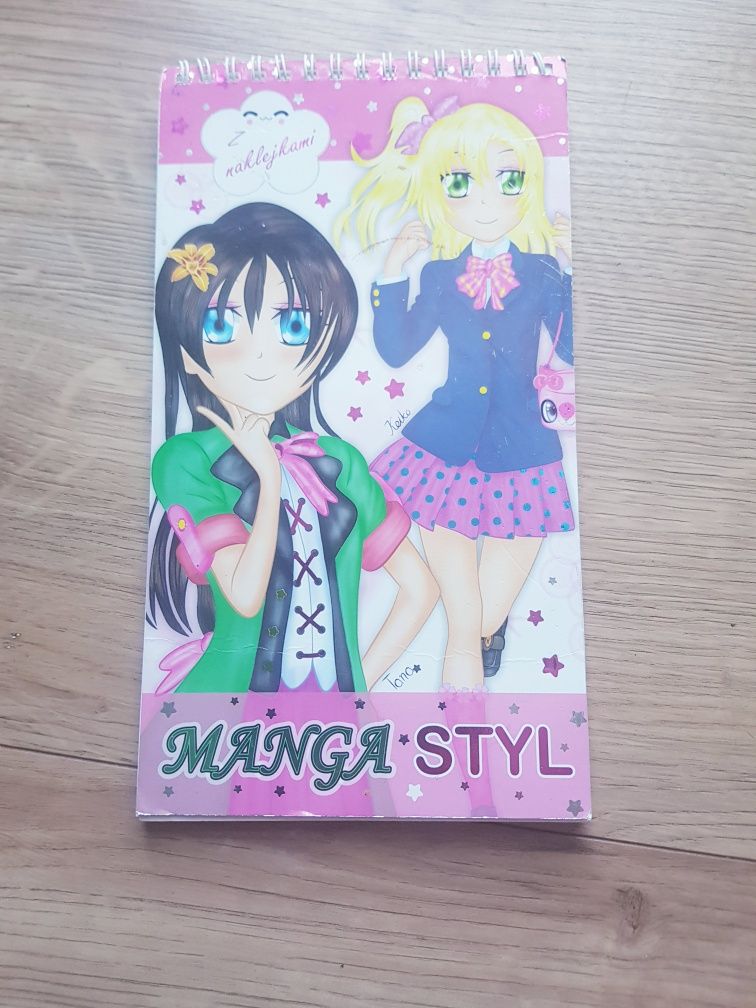Książka Manga Styl z naklejkami wesołe malowanki