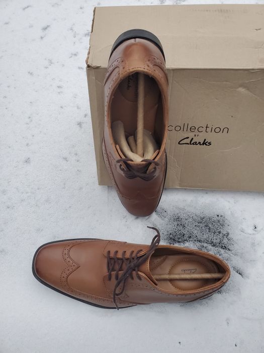 Туфлі з натуральної шкіри класичні оксфорд від Clarks 41,5 (шкіряні)