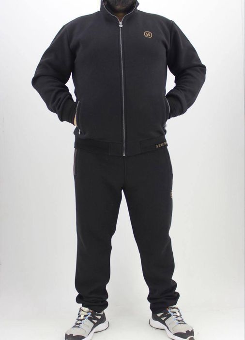 Lux Чоловічий спортивний костюм батал 3XL,4XL,5XL,6XL чорний/синій