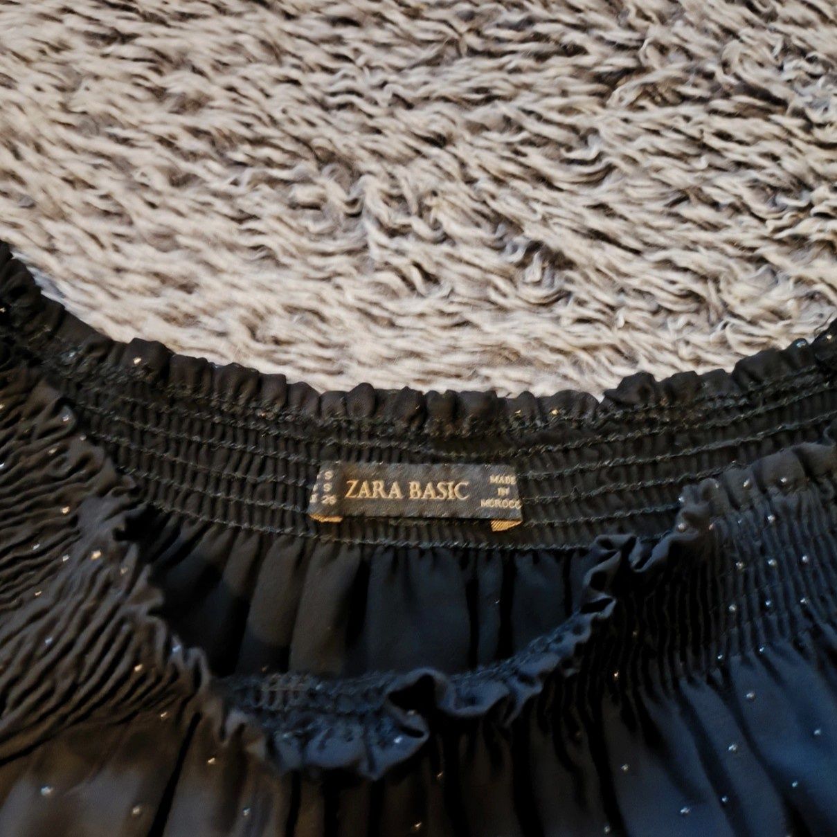 Bluzka letnia groszki oversize bufiaste rękawy Zara r. S - świetny
