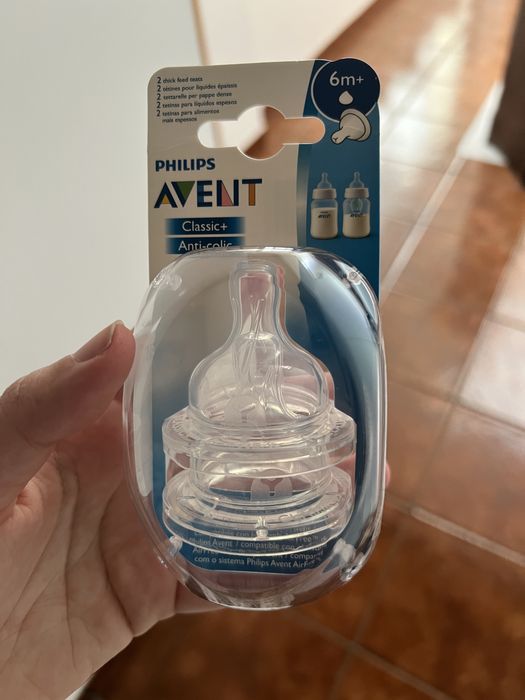 NOVAS - Pack de duas tetinas 6+ para leite mais espesso ou papa