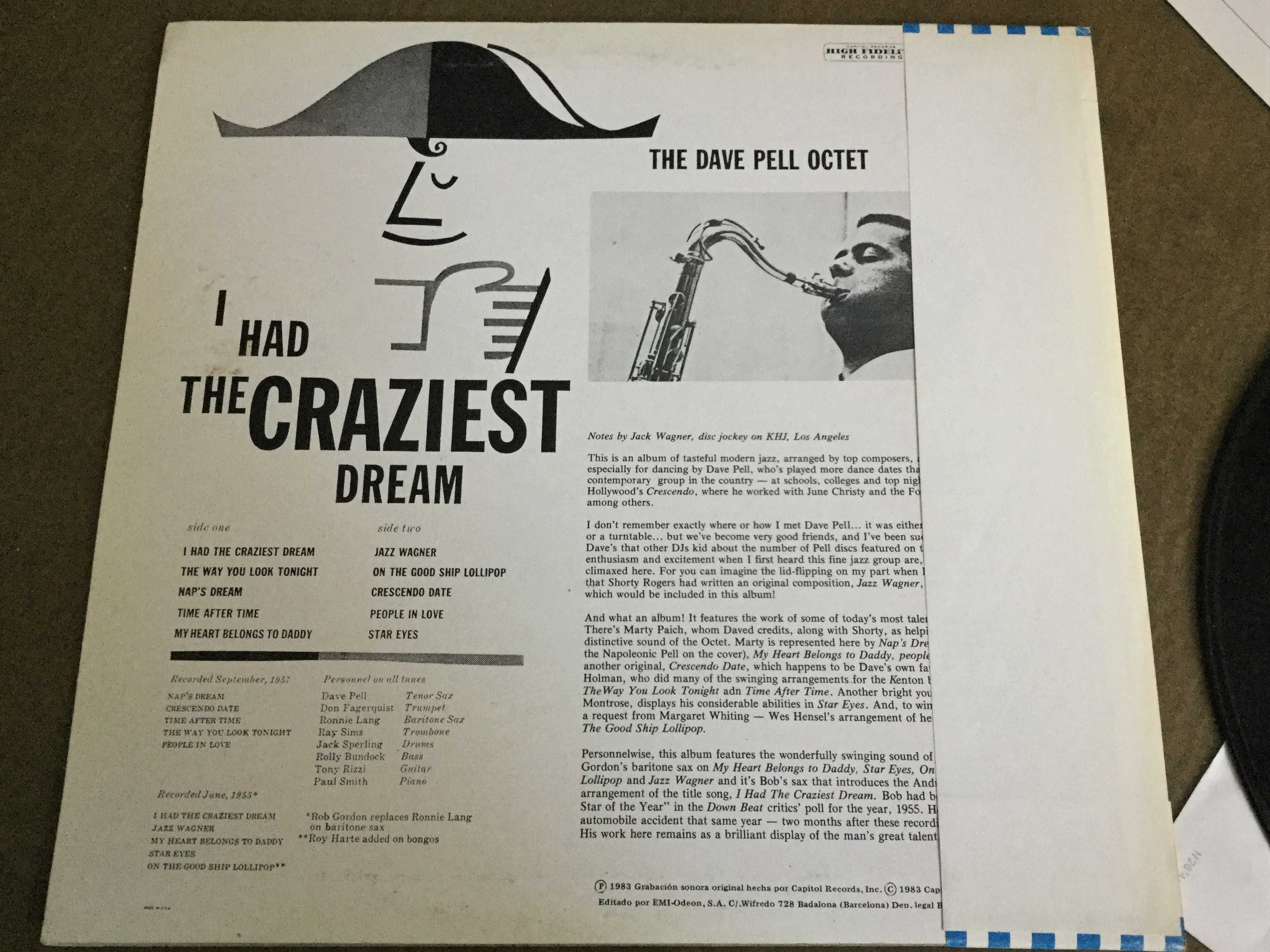 Dave Pell – I Had The Craziest Dream LP 1983r. (Zoot Sims) Jazz OBI