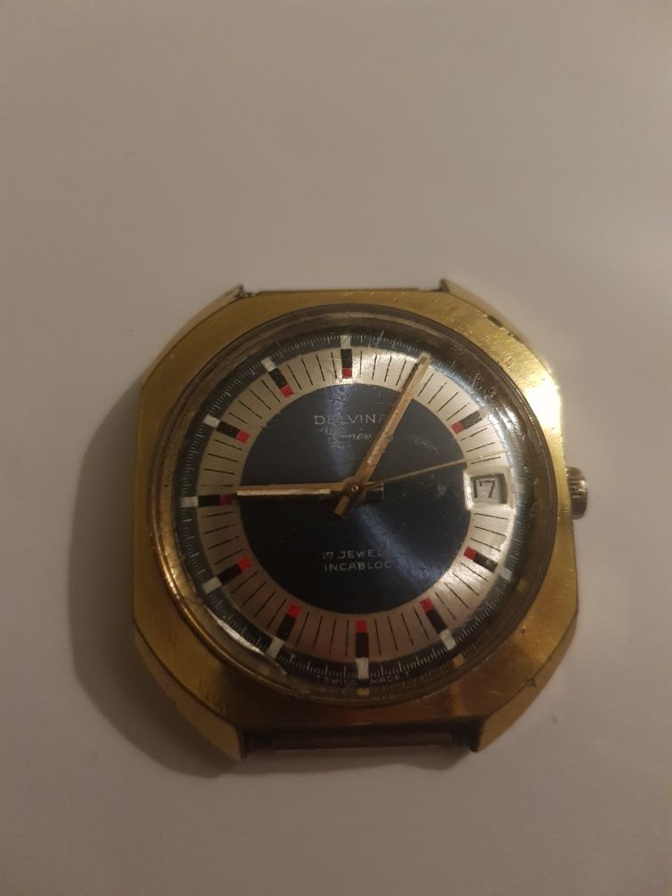 Relógio suíço antigo Delvina Geneve - 17 jewels incabloc