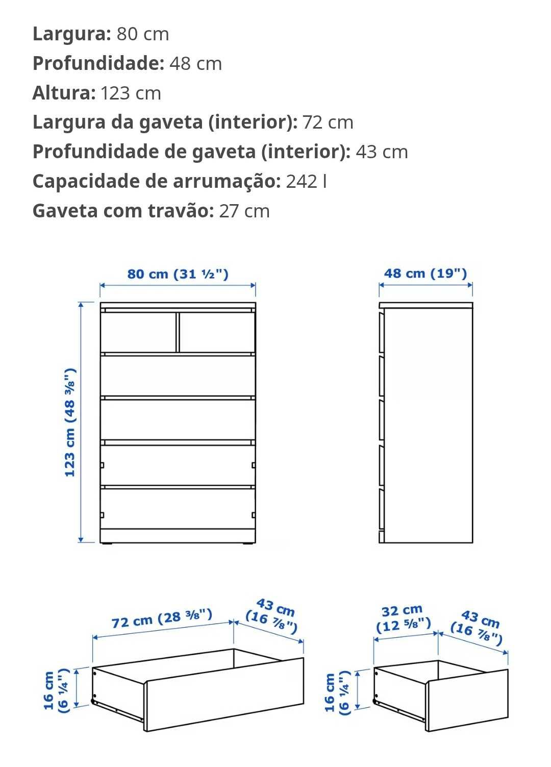 Cômoda 6 gavetas