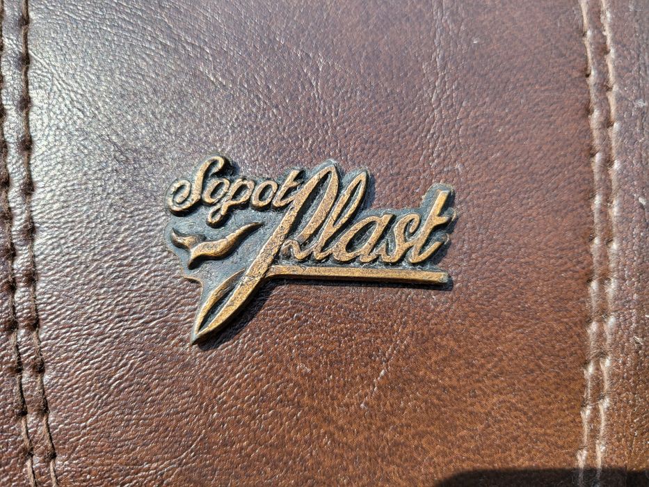 Skórzana walizka PRL