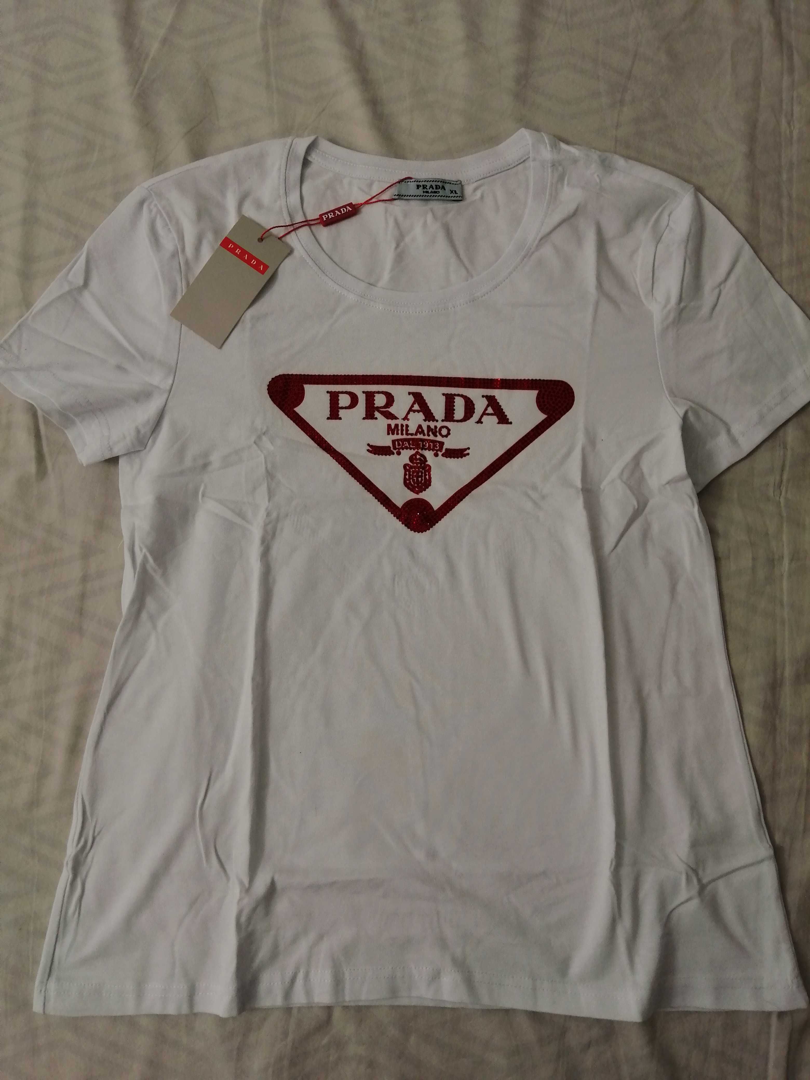 NOWA damska koszulka Prada t-shirt pp biały XL 42