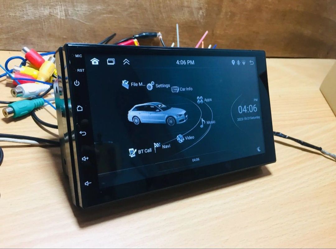 2din Android магнітола з рамкою і камерою заднього виду