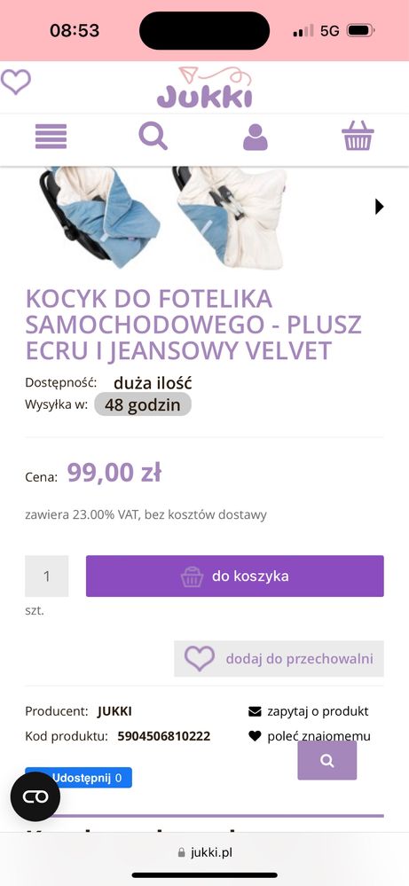 Kocyk do fotelika samochodowego