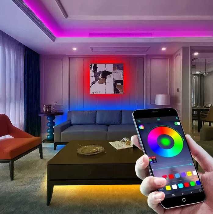 Taśma LED 20M RGB 5050 Bluetooth APLIKACJA ZESTAW