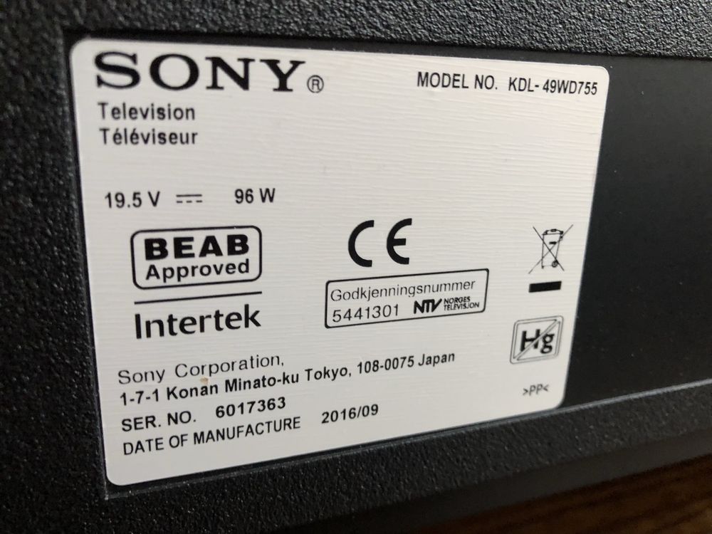 Tekewixpr Sony Bravia 49”