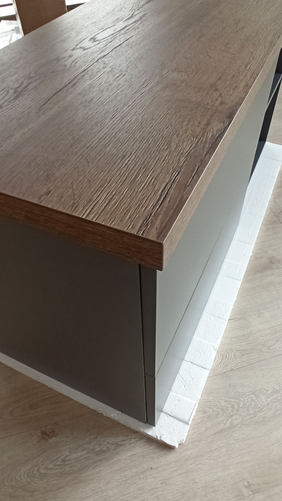 Nowa Szafka pod umywalkę wisząca 120x45 antracyt i blat Halifax tabak