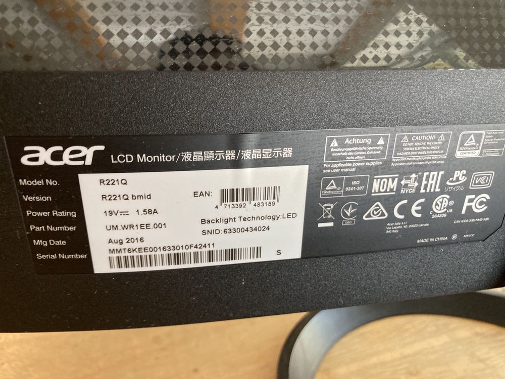 Ecrã monitor Acer 221Q