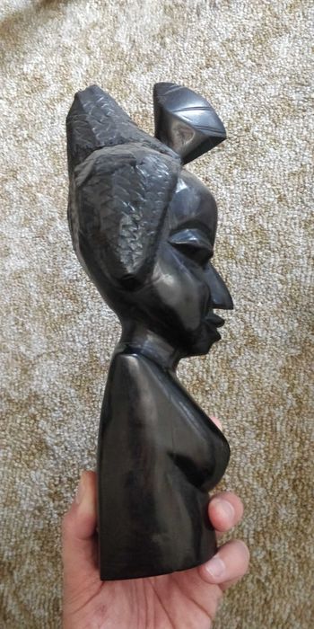 Esculturas Africanas em Madeira Busto Masculino e Feminino-Arte Tribal