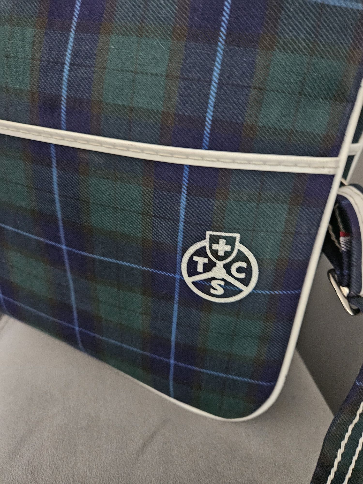 Torba w kratę vintage duża