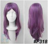 Fioletowa długa prosta peruka z grzywką fioletowy długi wig cosplay