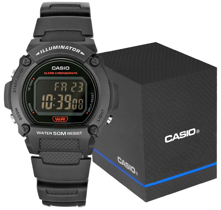 zegarek męski casio w-219h-8bvef + box