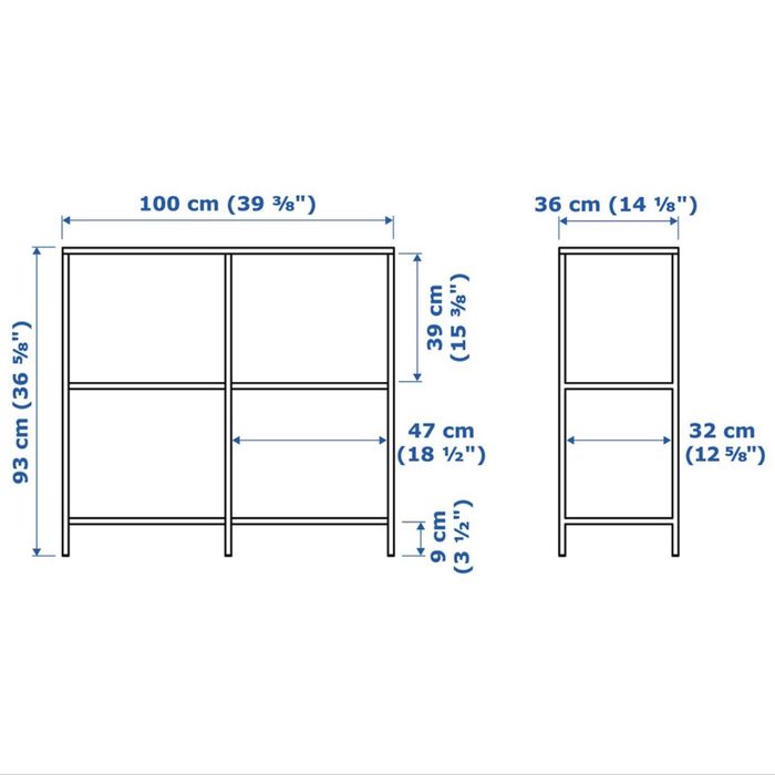 Estante IKEA VITTSJÖ — Preto/Vidro — Em ótimo estado!