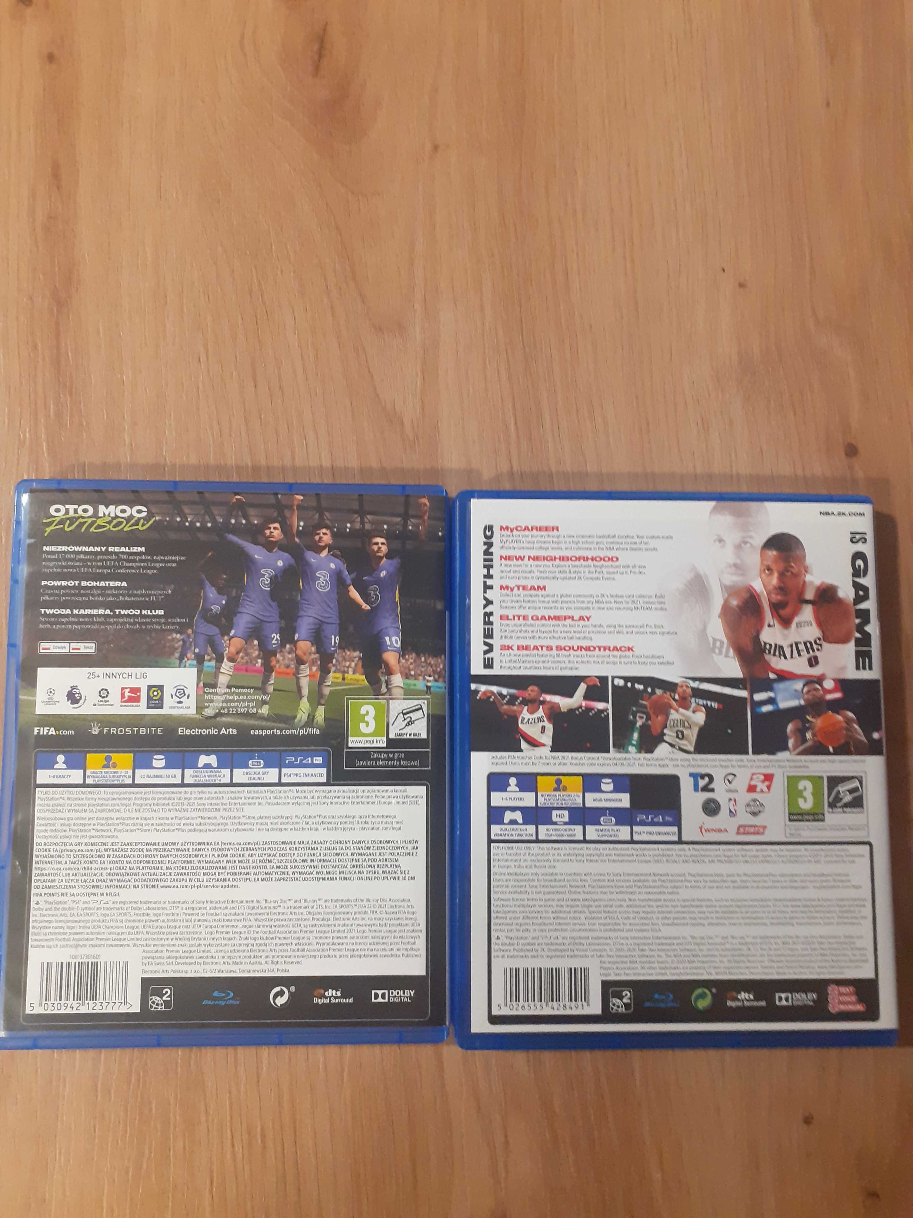 Gry ps4 NBA 21 FIFA 22,polska wersja