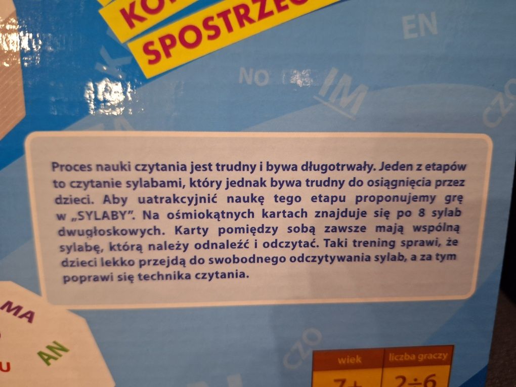 Gra edukacyjna - obserwujesz i znajdujesz sylaby