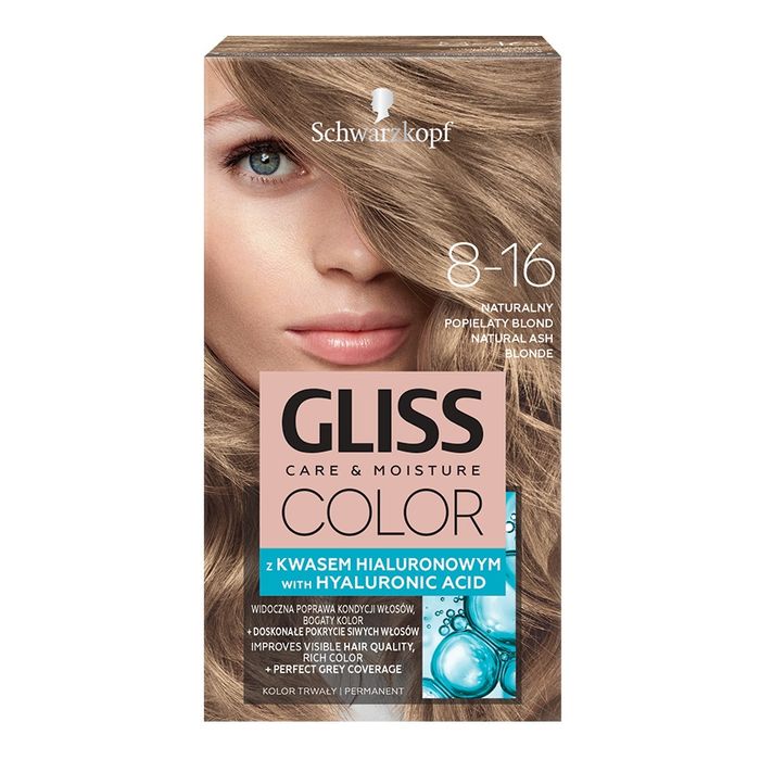 Gliss Color farba do włosów 8-16 Naturalny Popielaty Blond