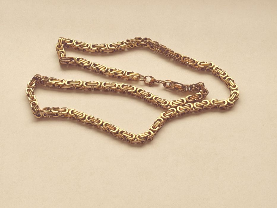 Łańcuszek złoty królewski splot ze stali szlachetnej/nierdzewnej 60cm