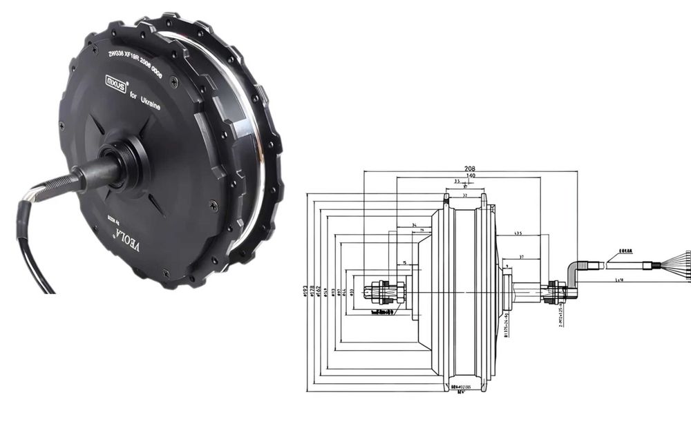 Мотор-колесо для велосипеда MXUS XF19R 48V 1000W, Обід 26, ОРИГІНАЛ!