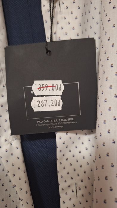 ELEGANCKI nowy wyjściowy garnitur XXL z koszulą gratis