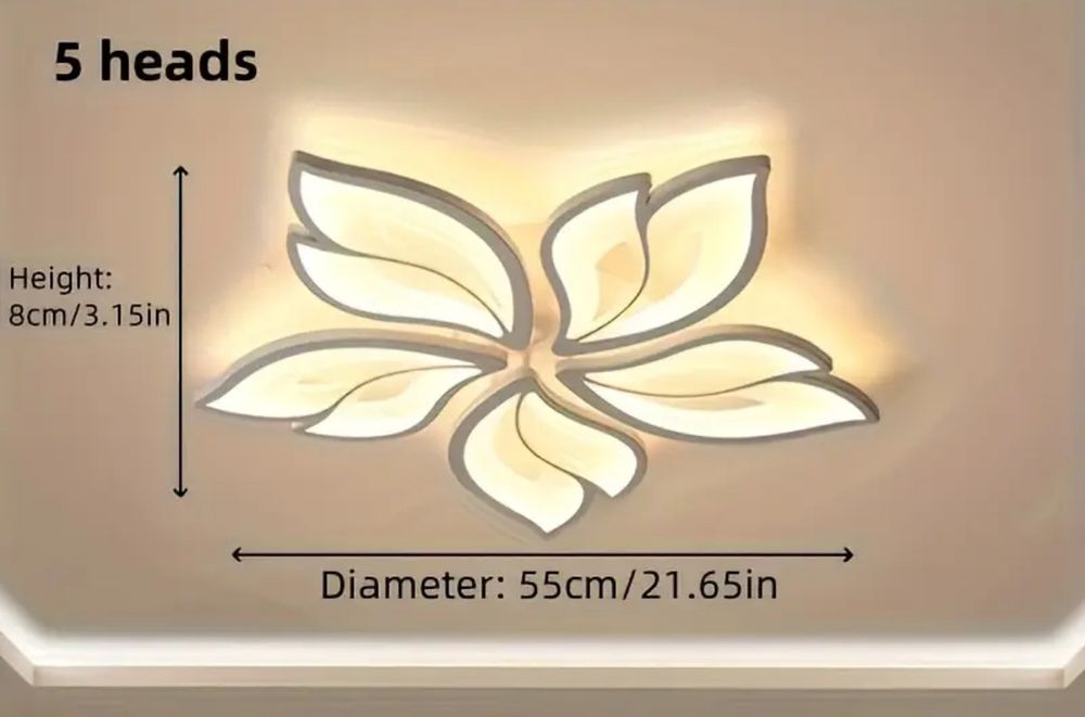 Сучасний світильник з 5 листками  LED