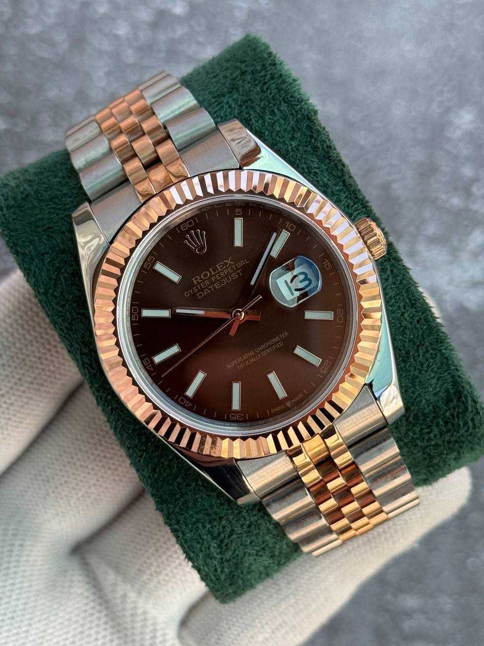 Швейцарские часы Rolex Datejust Chocolate Rose Gold. Топ качество