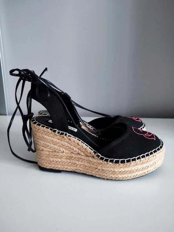 Espadryle na koturnie Karl Lagerfeld