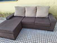 Sofá com chaise long reversível