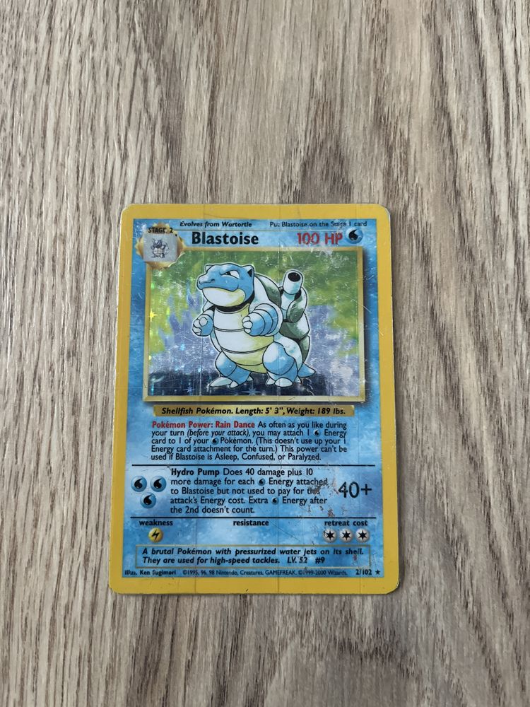 Pokemon tcg holo blastoise base set