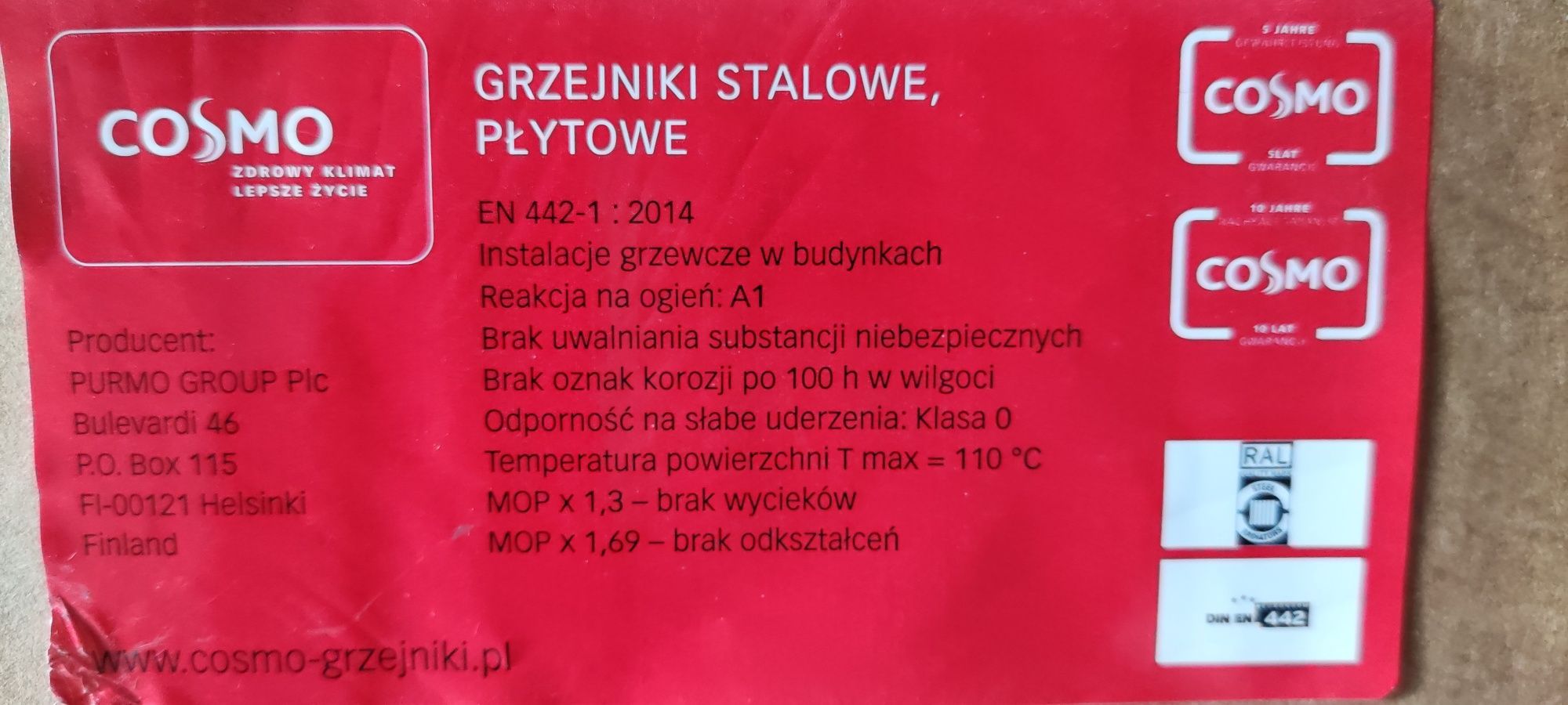 Grzejniki Purmo Cosmo CV33  900x900 Nowe 3000Wat wyprzedaż - 75%taniej