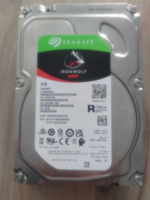 Dysk HDD Seagate IronWolf 3TB 3.5'' SATA III (ST3000VN007) USZKODZONY