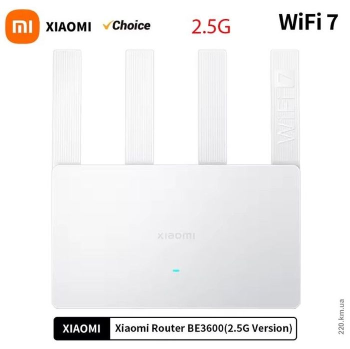 Маршрутизатор Xiaomi BE3600 WiFi 7 роутер