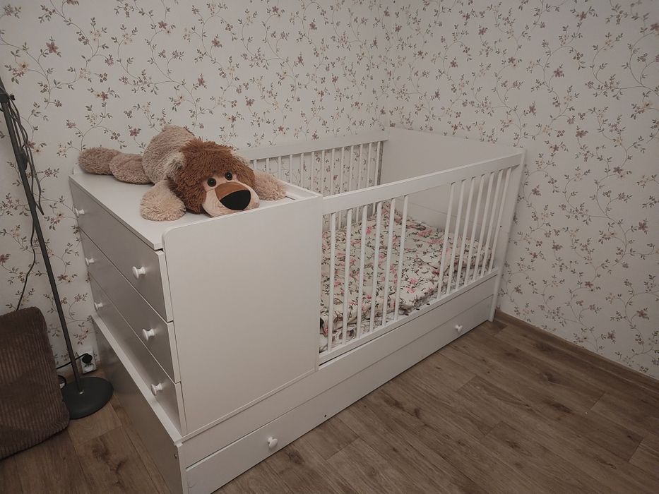 Łóżeczko 3w1 Klupś kompakt z komodą
